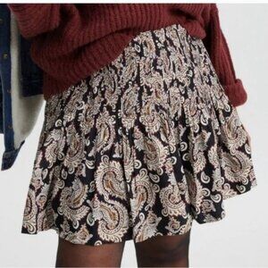 Anthropologie Paisley pleated mini‎ skirt size M